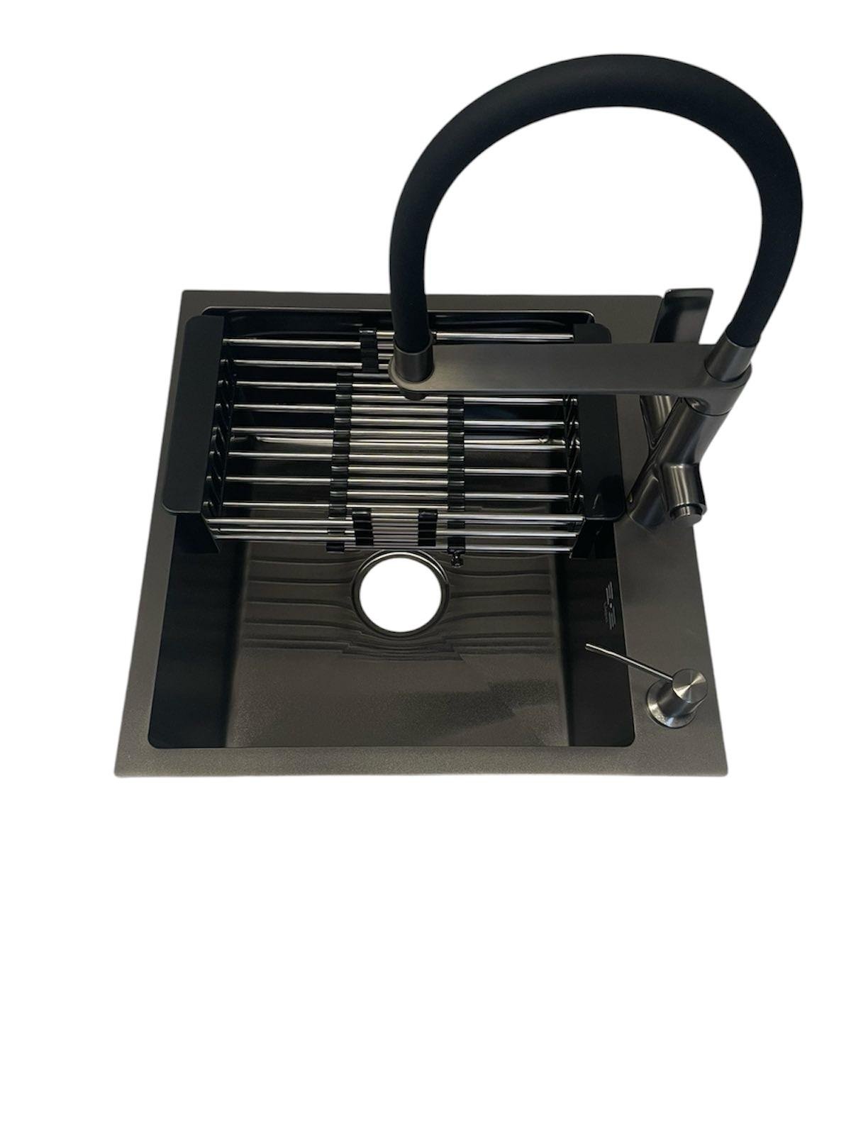 Мойка кухонная Lidz 5050 /смеситель-кран с подключением к фильтру Kroner KRP Graz GRP03815