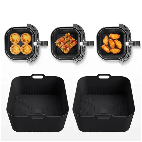 Форма силіконова квадратна для аерогрилю мультипечі та фритюрниці 16,5 см (UK-4445) - фото 3 Форма силіконова квадратна для аерогрилю мультипечі та фритюрниці 16,5 см (UK-4445) - фото 3