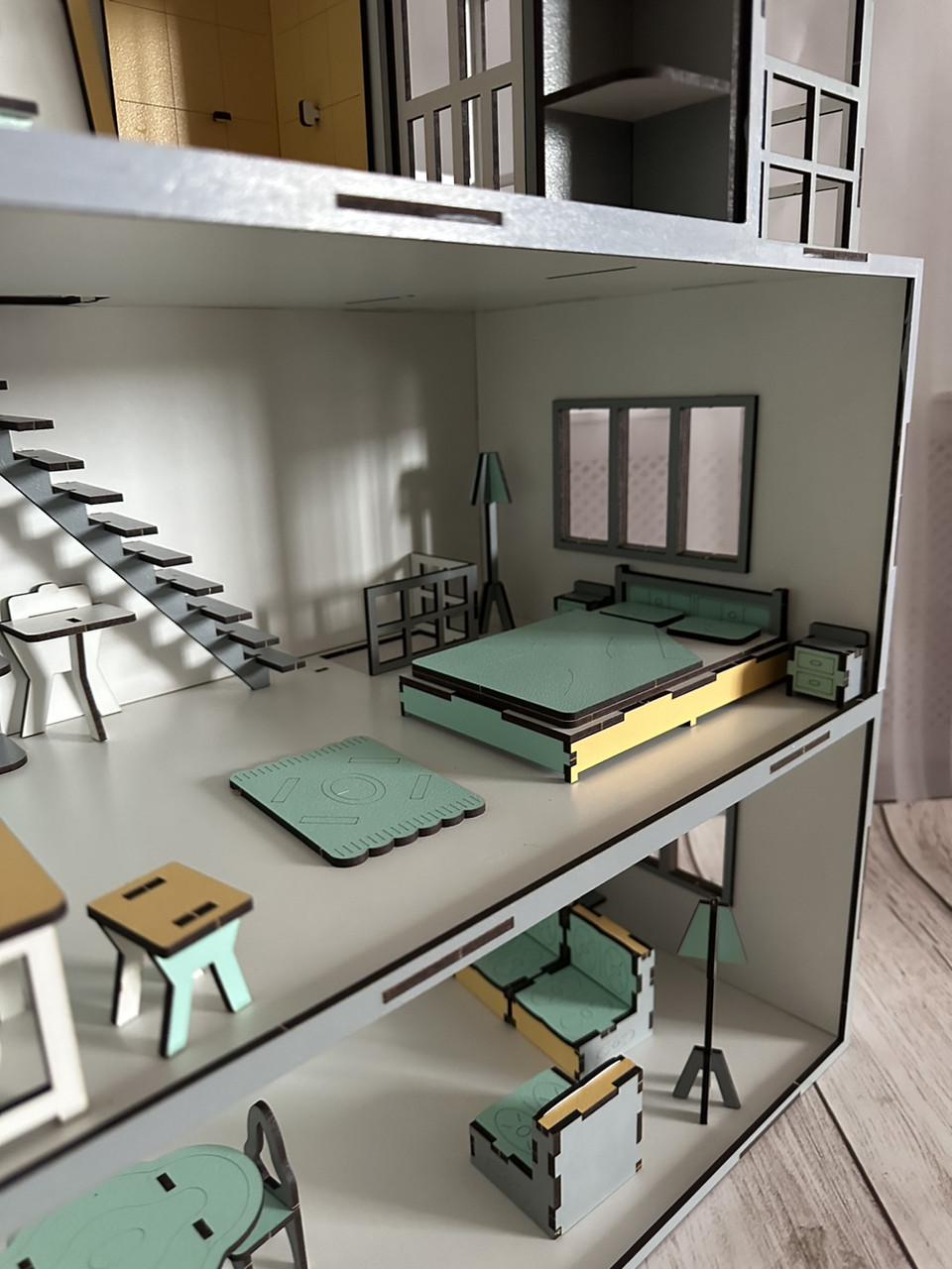 Дом кукольный деревянный Осенний с комплектом мебели (2010666862) - фото 7 Дом кукольный деревянный Осенний с комплектом мебели (2010666862) - фото 7