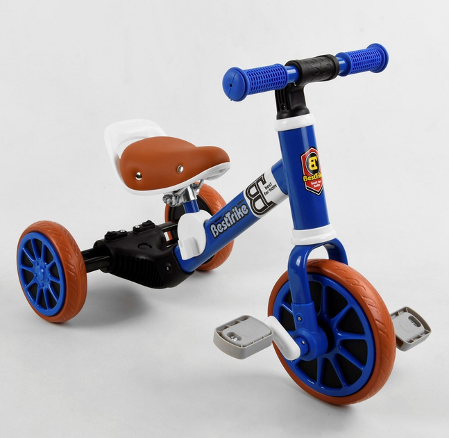 Детский велосипед трехколесный Best Trike 96021/1 2в1 велобег/металлическая рама/в коробке/колесе EVA переднее d 21 см/заднее d 17 см (25416866)