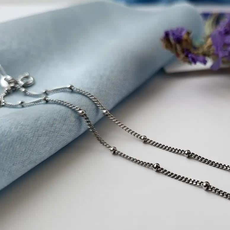 Цепочка из серебра с шариками 2,10 г 925 пробы 1,5 мм 35 см