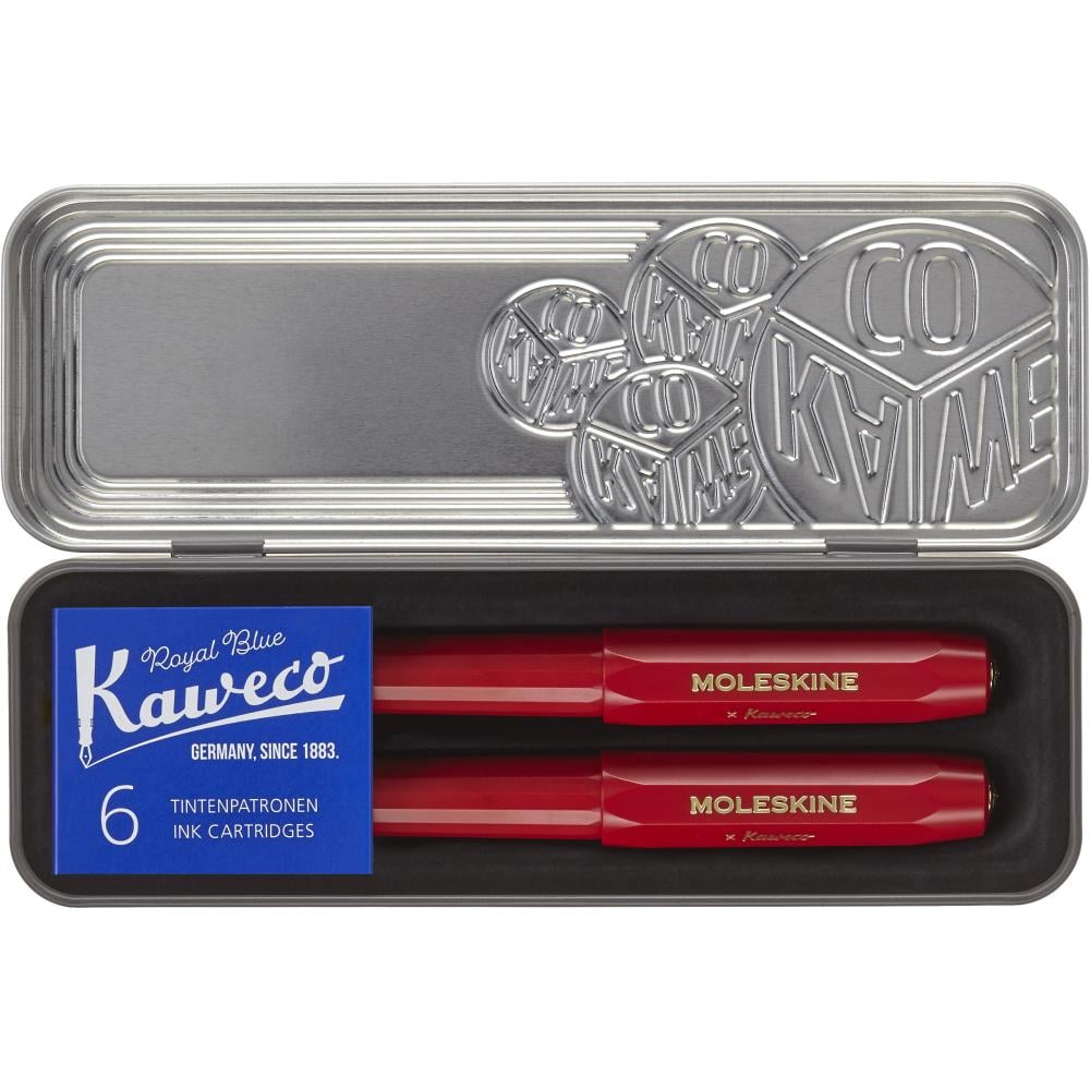 Набор подарочный Moleskine x Kaweco ручка чернильная ручка/шариковая/6 картриджей Красный (175416)