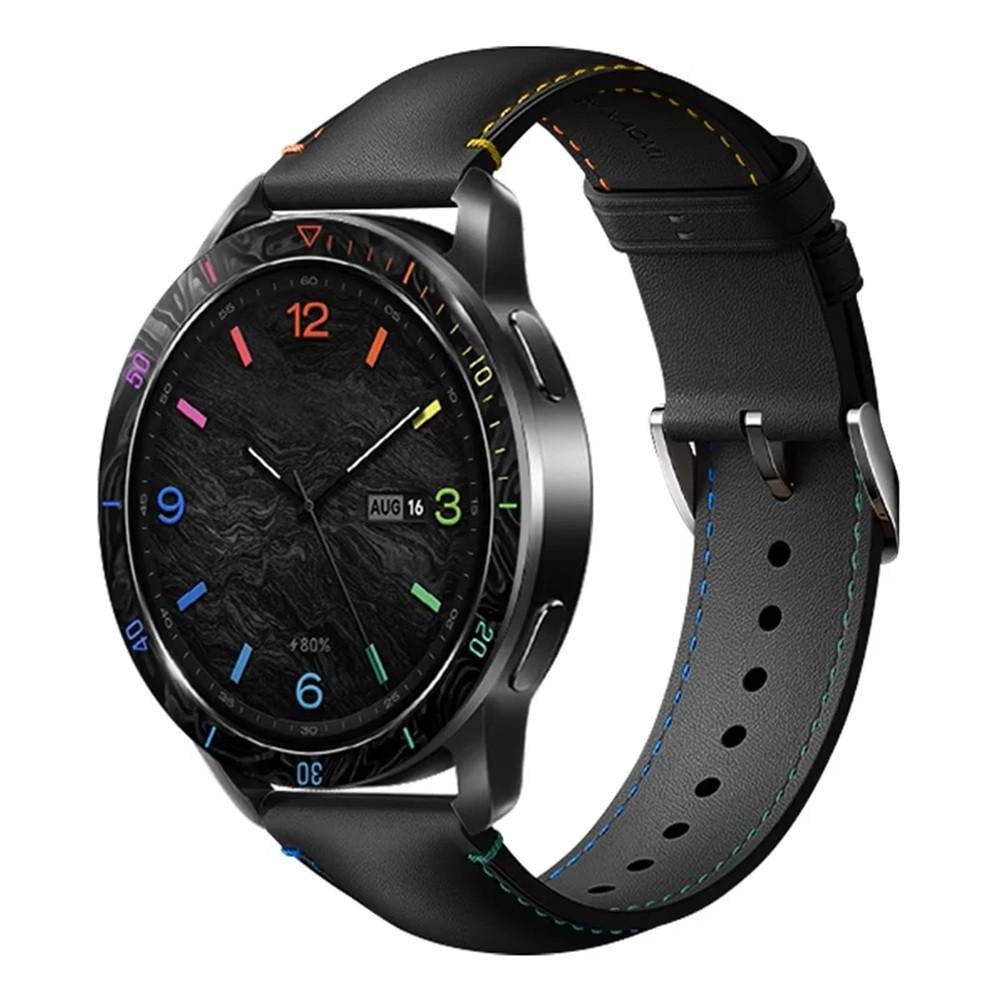 Ремешок для смарт-часов кожаный Xiaomi Watch 2/2Pro/S4/S3/S2/S1 22 мм Black-rainbow (2487851520)