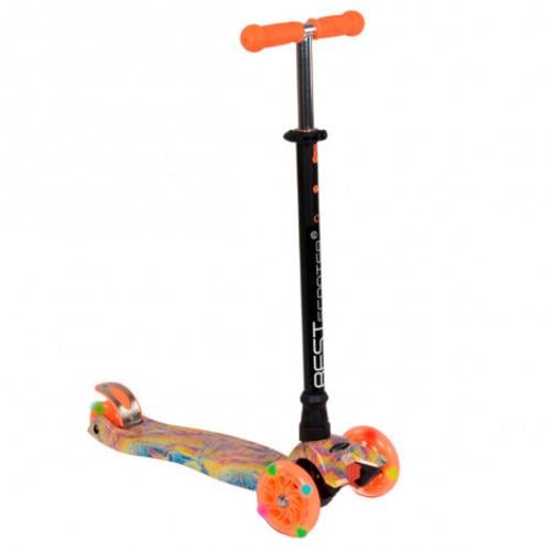 Самокат MAXI Best Scooter MAXI 4 колеса PU/свет/трубка руля алюминиевая 12 см (А 25597 /779-1340)