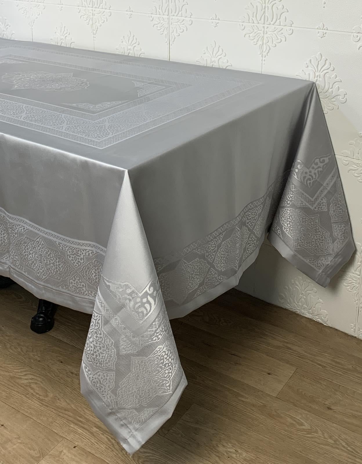 Скатертина тефлонова Masali Model 507 160x220 см Grey (CN30475)