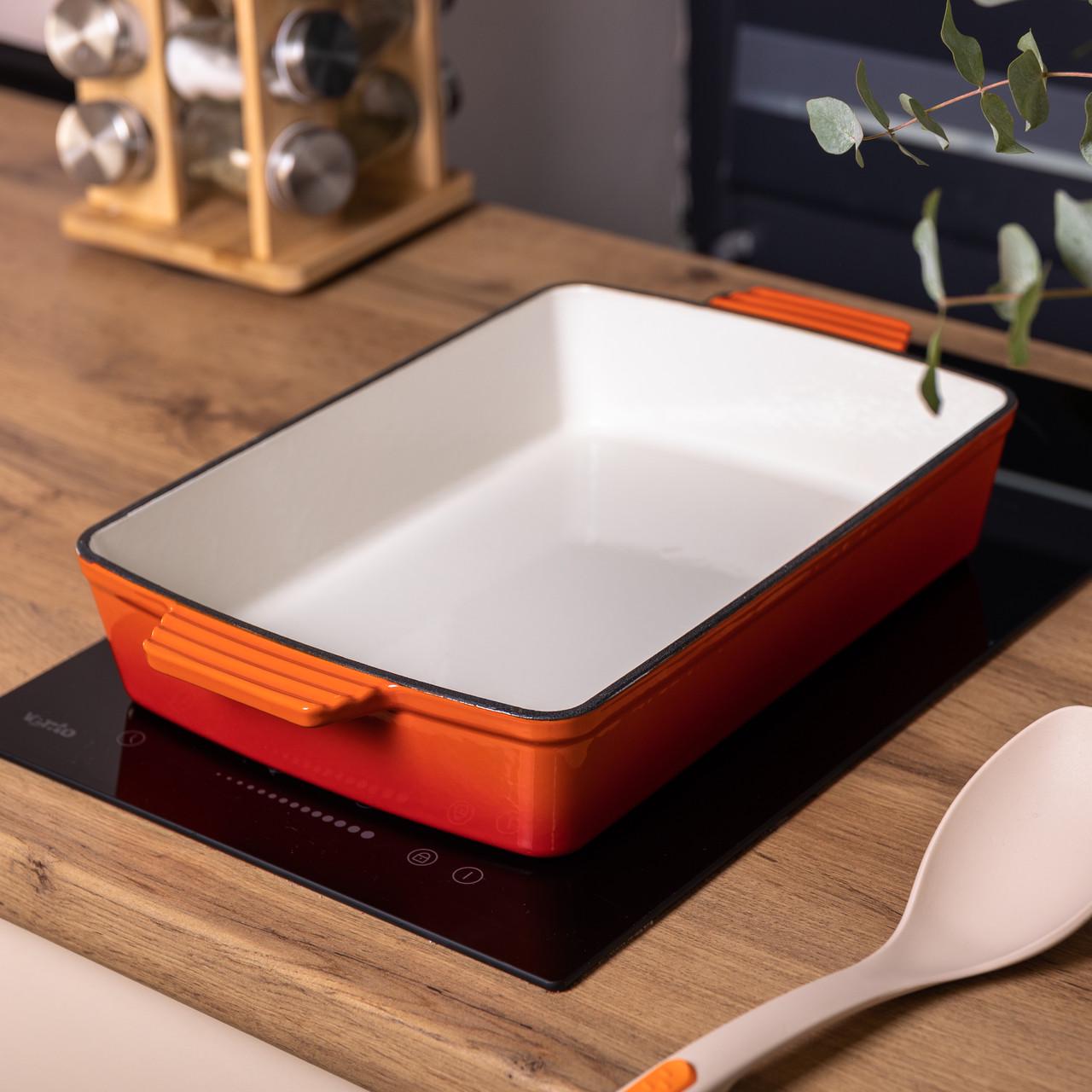 Форма для запекания чугунная 40х23,6х6 см 3 л Оранжевый (6823) - фото 7