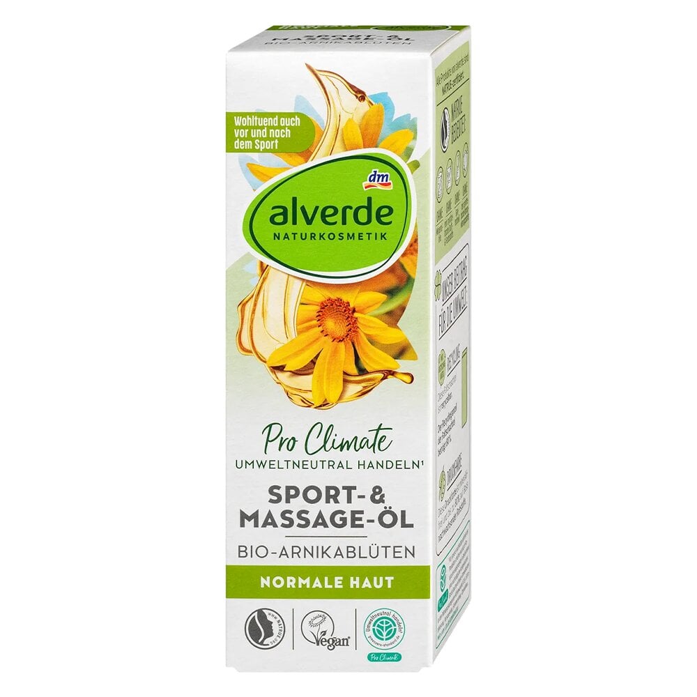 Масажна олія для тіла Alverde Naturkosmetik Pro Climate Sport&Massage з арнікою 100 мл (EPI2-09102026-1766)