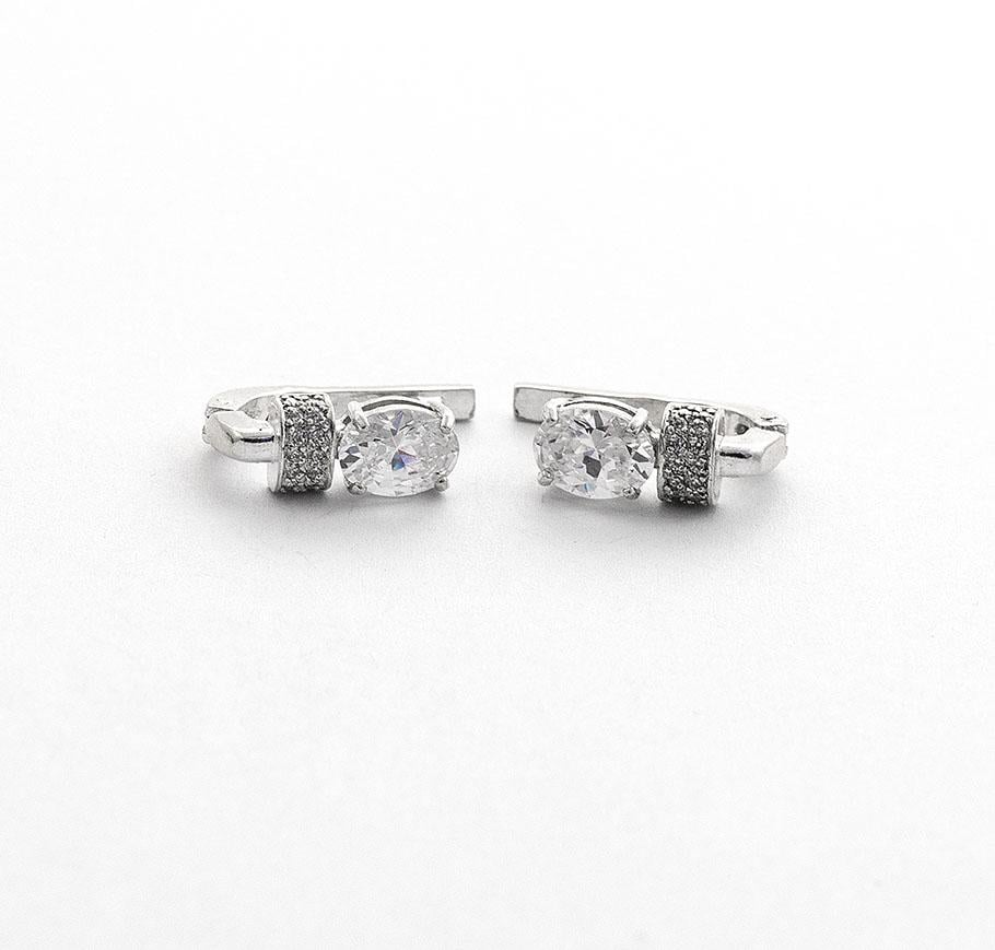 Серьги серебряные с камнями Maxi Silver 7943/1 Белый (88763)