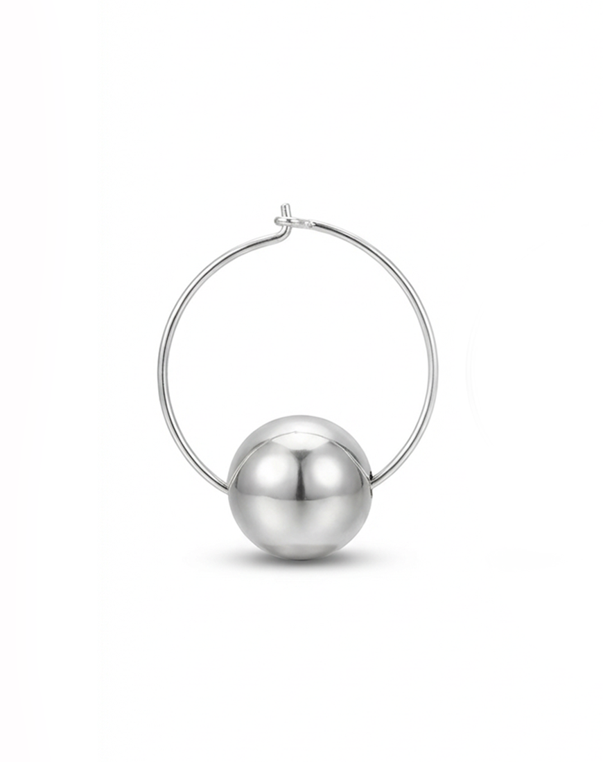 Сережка Silver ball жіноча ARKULYA срібна One size Сережка Silver ball жіноча ARKULYA срібна One size