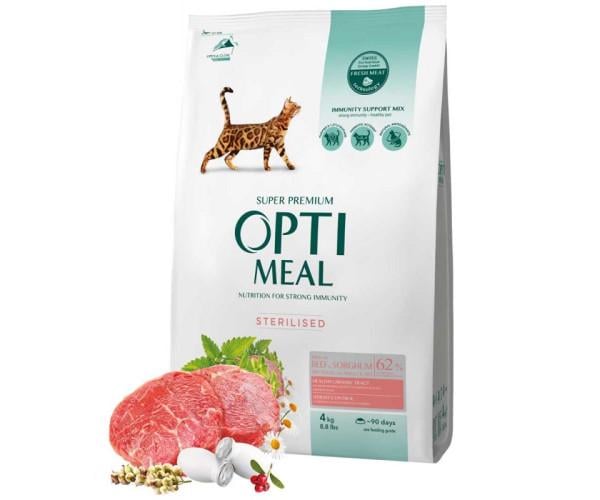 Корм сухой для стерилизованных кошек и кастрированных кошек Optimeal с высоким содержанием говядины и сорго 1,5 кг Корм сухой для стерилизованных кошек и кастрированных кошек Optimeal с высоким содержанием говядины и сорго 1,5 кг