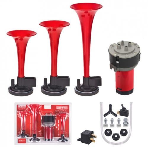 Сигнал повітряний CA-10730 Еlephant 3-дудки пластик червоний 12V/165мм200мм215мм - фото 7 Сигнал повітряний CA-10730 Еlephant 3-дудки пластик червоний 12V/165мм200мм215мм - фото 7