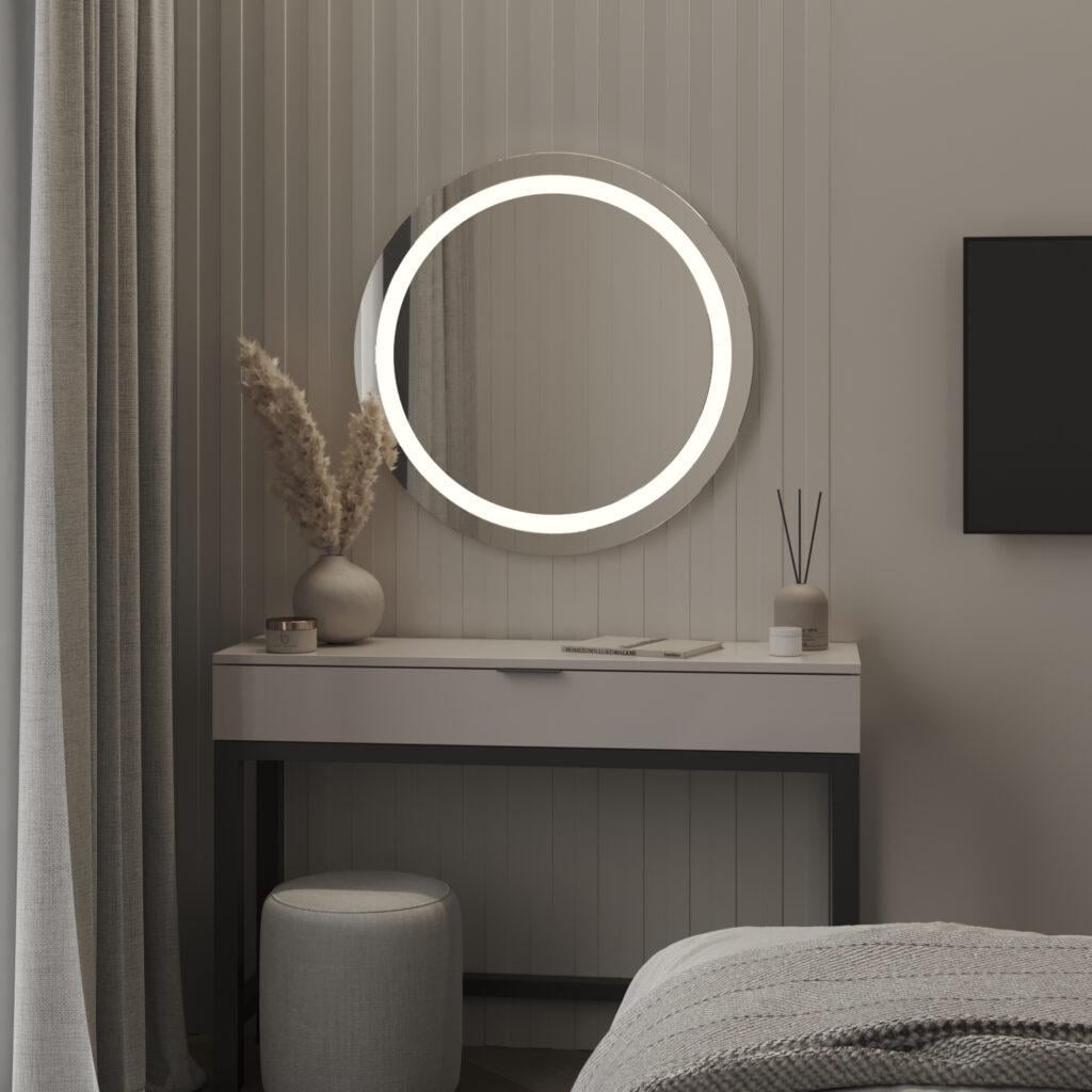 Зеркало Монако с LED-подсветкой в ​​ванную/спальню/гостиную 70 см (68965579005)
