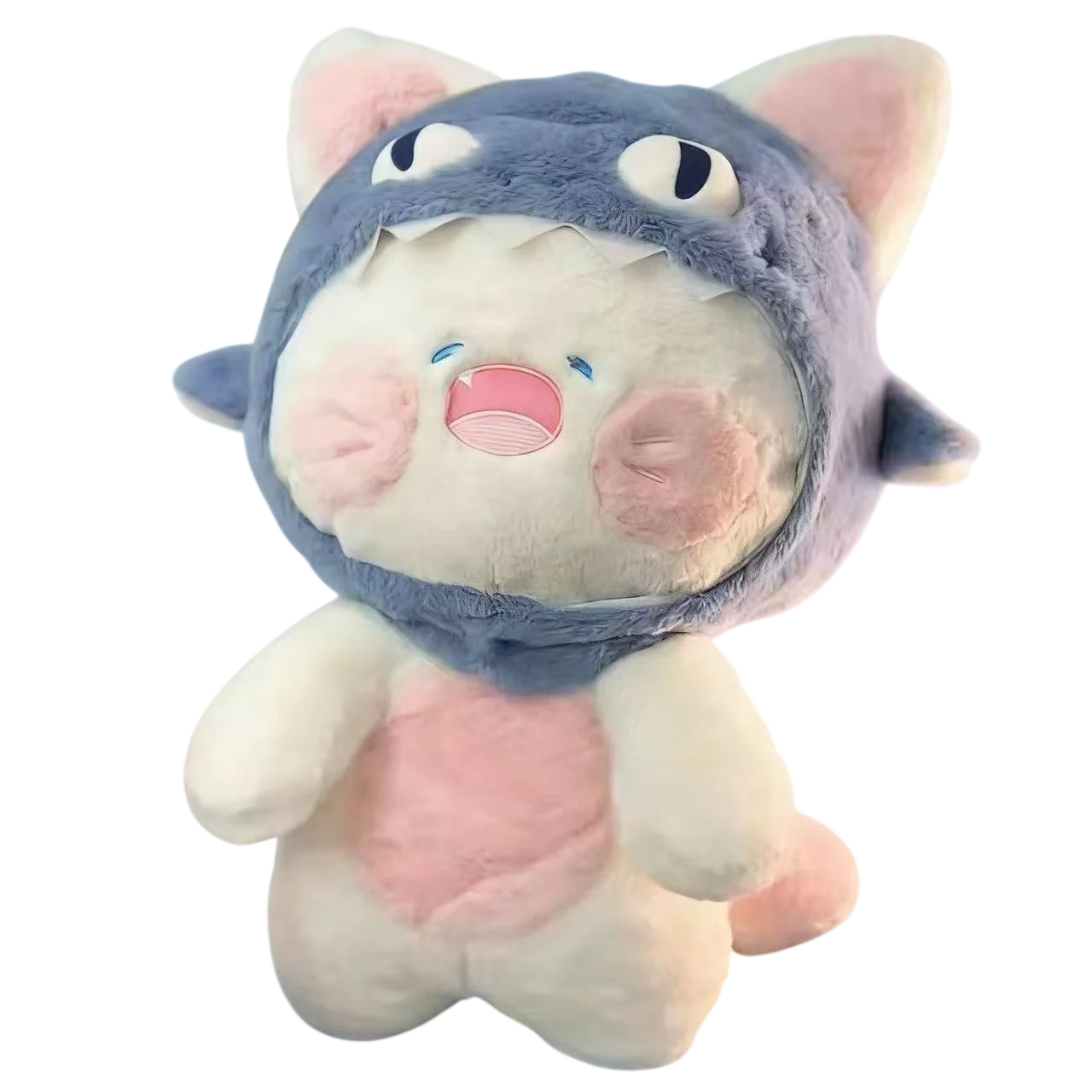 Мягкая игрушка плюшевая кот в костюме акулы аниме 38 см Голубой (CAT38)