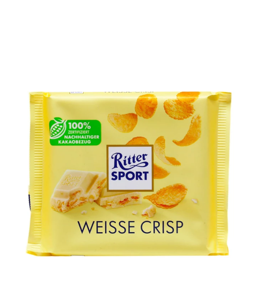 Шоколад Ritter Sport Weisse Crisp с кукурузными и рисовыми хлопьями 100 г (58223)