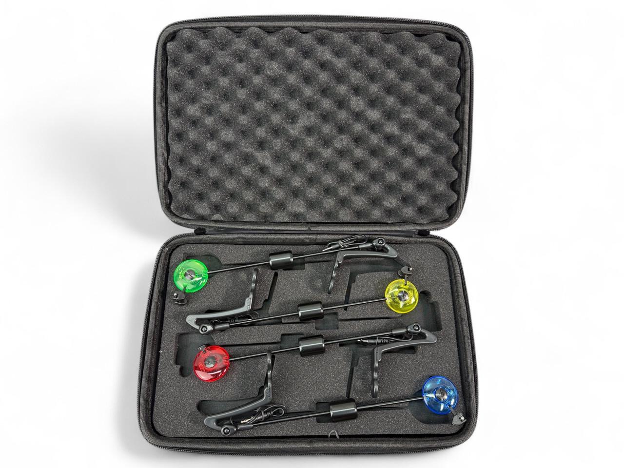 Карповые сигнализаторы поклевки свингера Hirisi 4 штуки в кейсе (B2022-4)