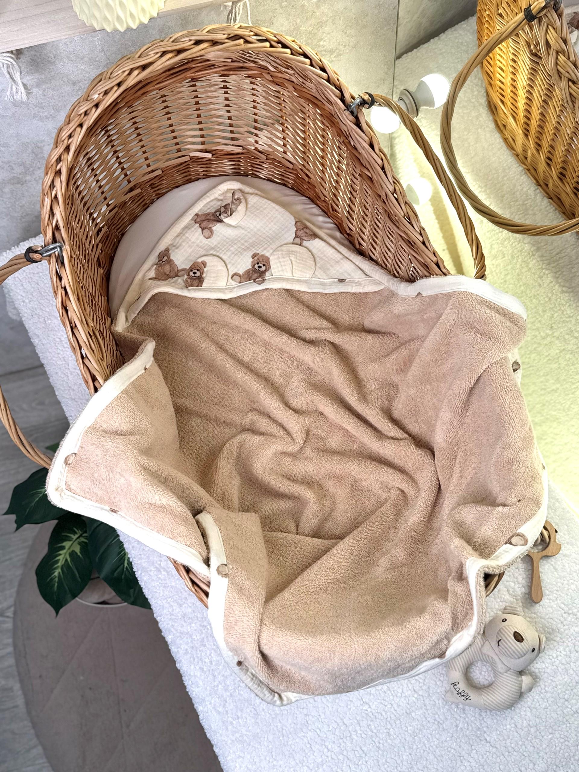 Рушничок махровий з мусліновим капюшоном та вушками 100x75см Бежевий (36564539) Рушничок махровий з мусліновим капюшоном та вушками 100x75см Бежевий (36564539)