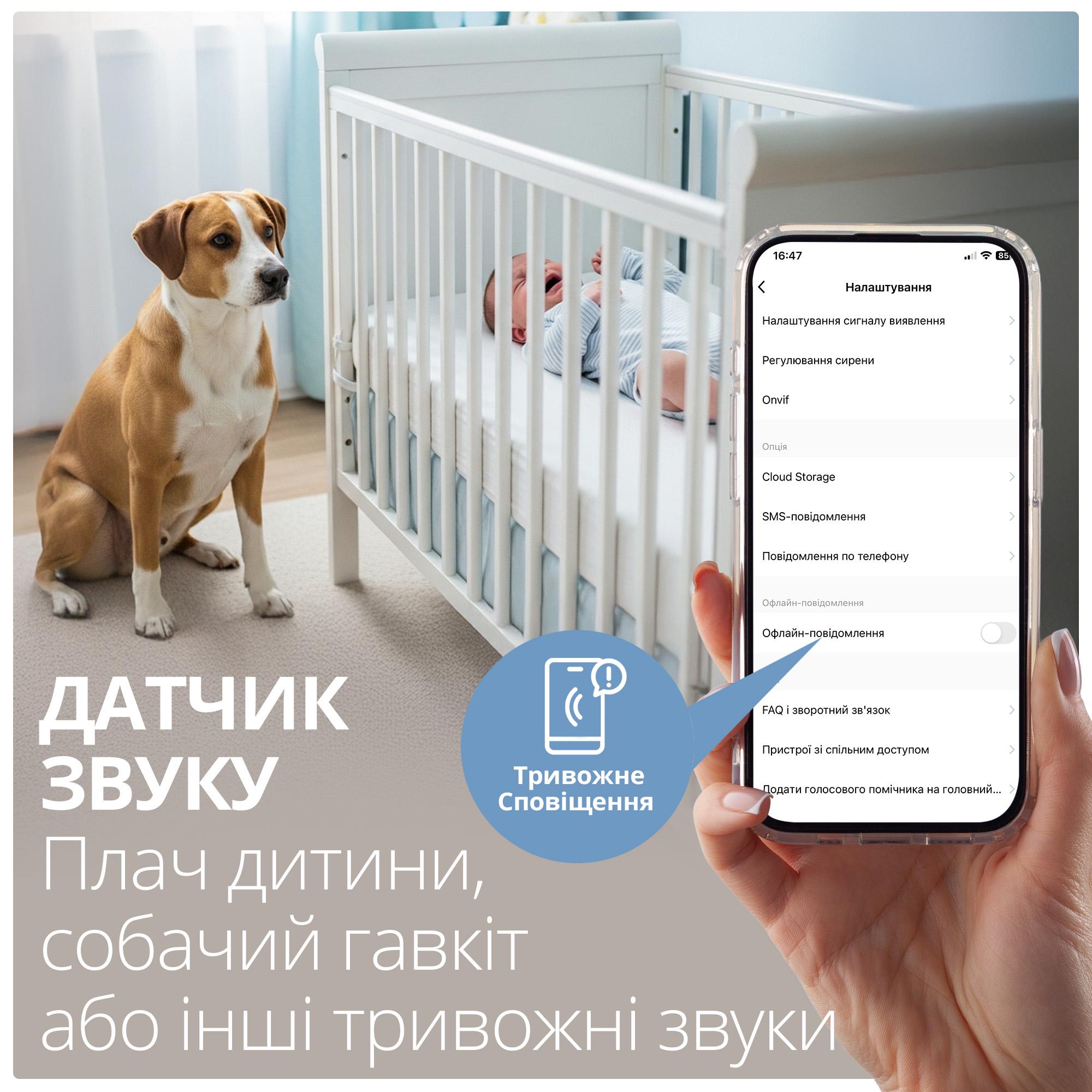 Видеоняня Swan Baby Home Smart Eye V2.0 Wi-Fi 360 градусов с подключением к телефону Белый (64975736) - фото 6