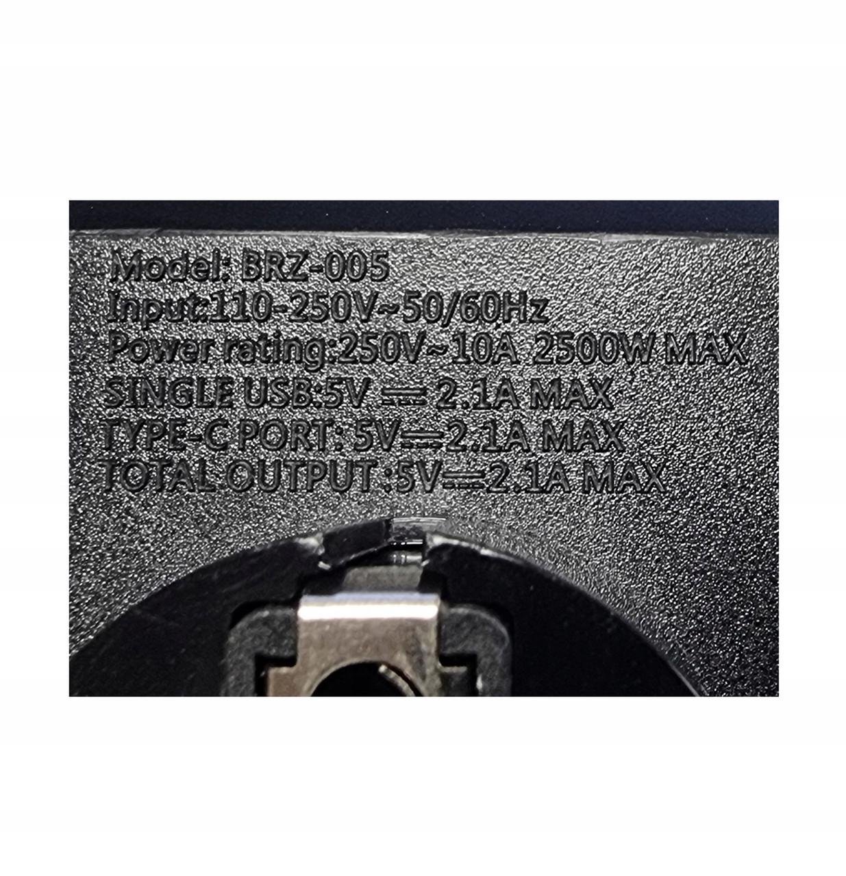 Подовжувач-розгалужувач 7в1 3x 250 В 10 А 4xUSB з вимикачем мережевий Чорний (2531068695) - фото 10