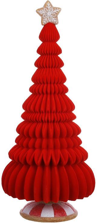 Фигура декоративная Зефирно-пряничная елка с флоковым напылением 53 см