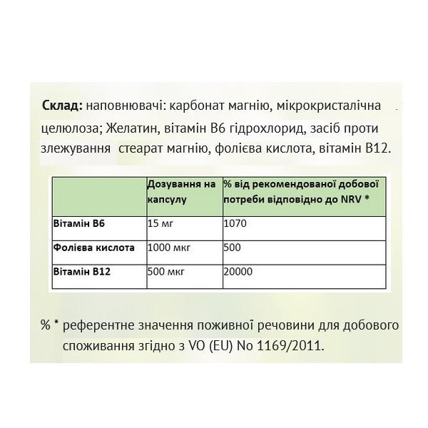 Комплекс вітаміну В Sanct Bernhard 3-B-Fit В6/В9/В12 120 капс. (000020539) - фото 2