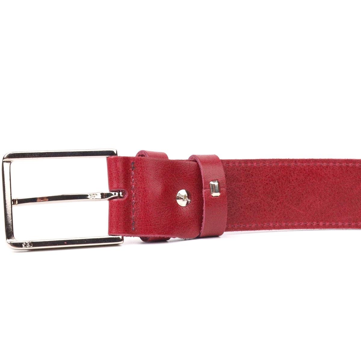 Ремень кожаный GRANDE PELLE Leather Belt 21458 Бордовый (10847247) - фото 4