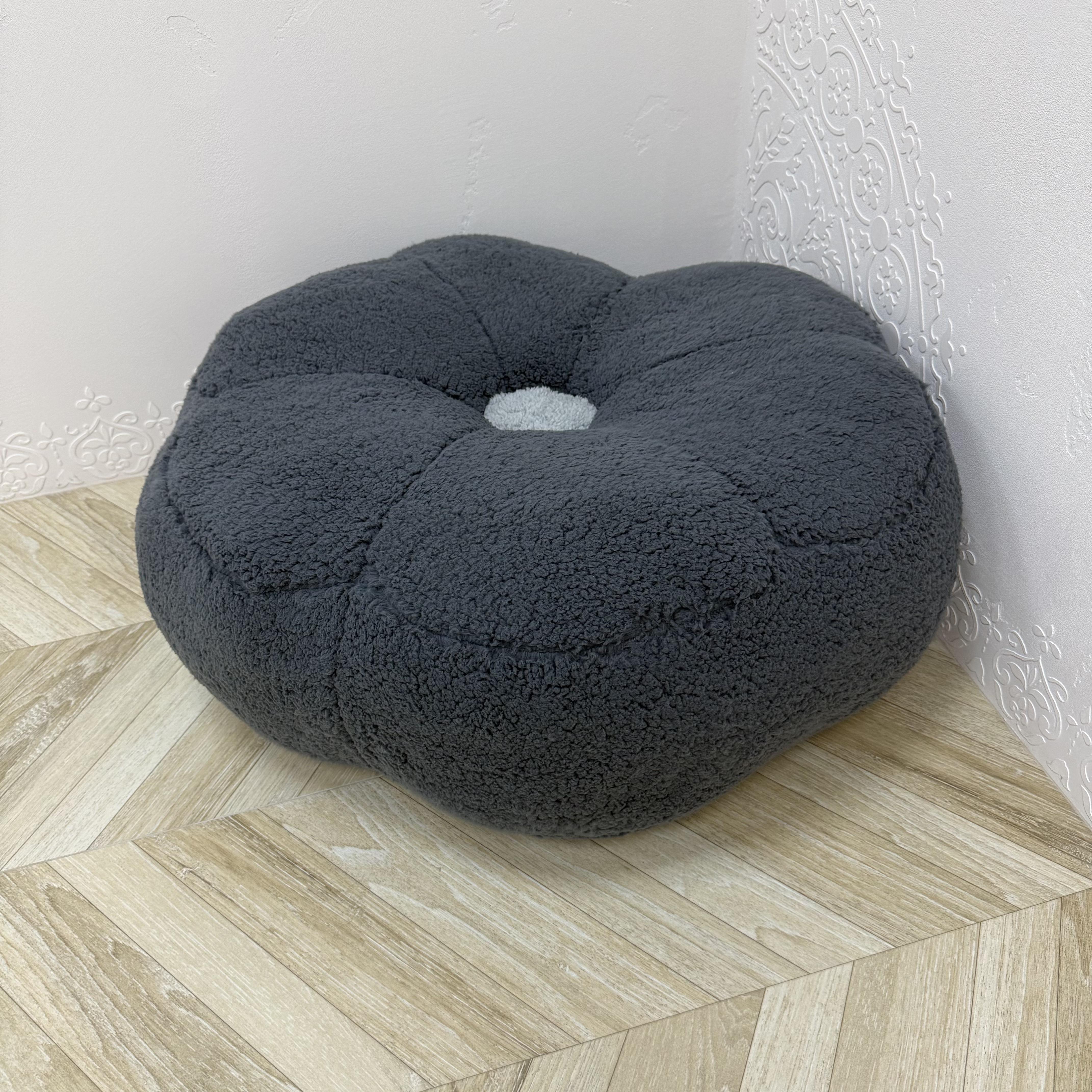 Безкаркасний пуф дитячій підлоговий Comfort HOME хутряний Ø80х20 см