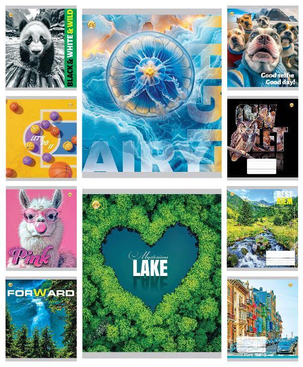 Зошити учнівські Люкс Мікс 1 36 аркушів лінія 20 шт. в упаковці