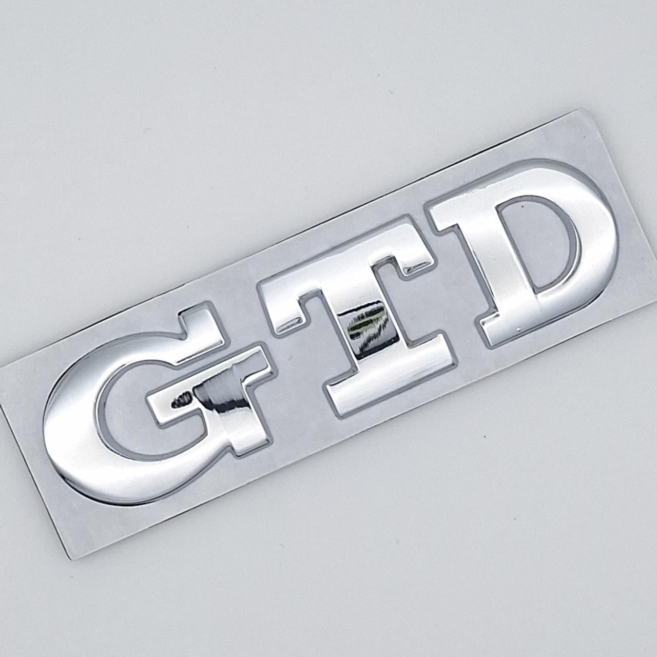 Эмблема надпись GTD Volkswagen металл 9х2,3 см Хром глянцевый (1704236801)