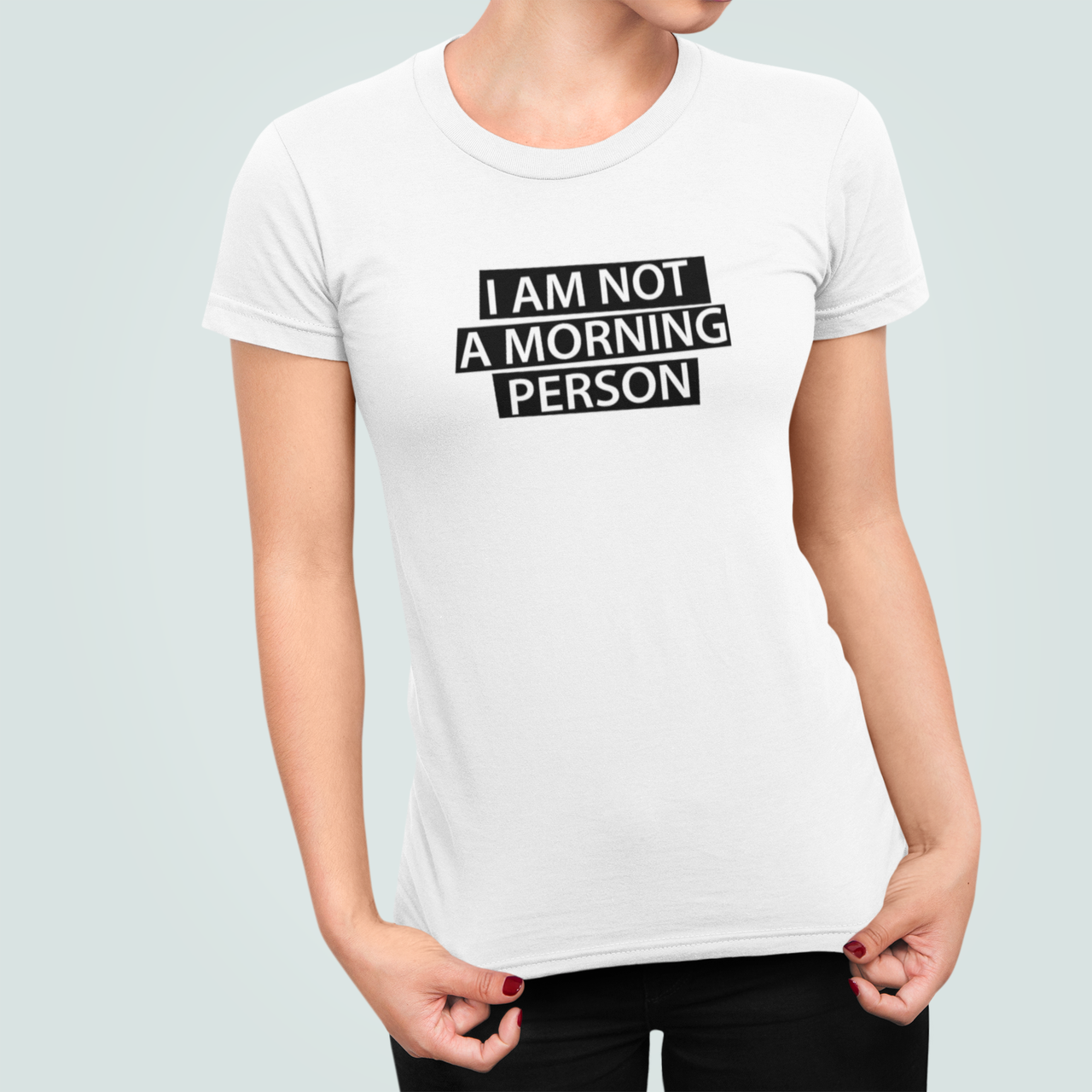 Футболка женская Stedman с принтом "I am not a morning person" L Белый (ПН423.1-8)