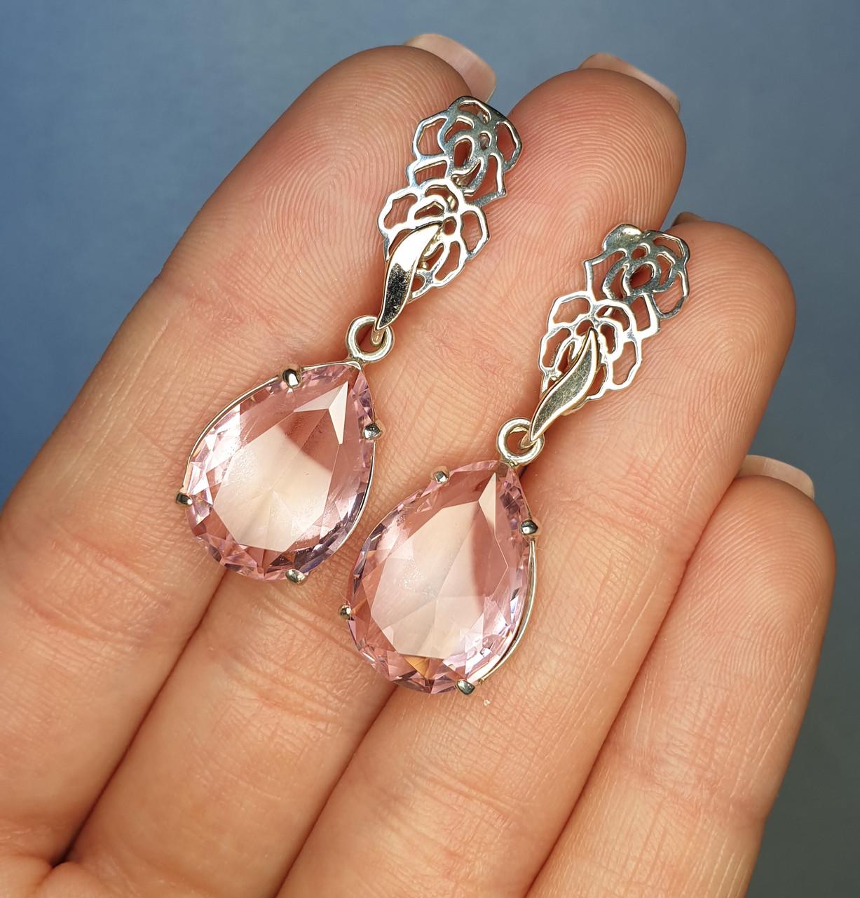 Серьги серебряные с альпинитом 8,38 г (1184682438)