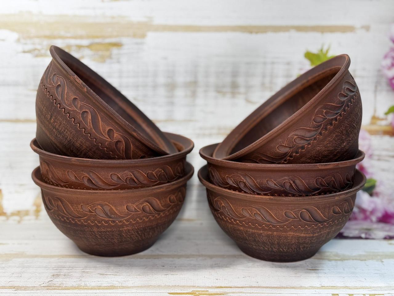 Набір керамічних тарілок з декором 6 шт. 600 мл (2702790473)