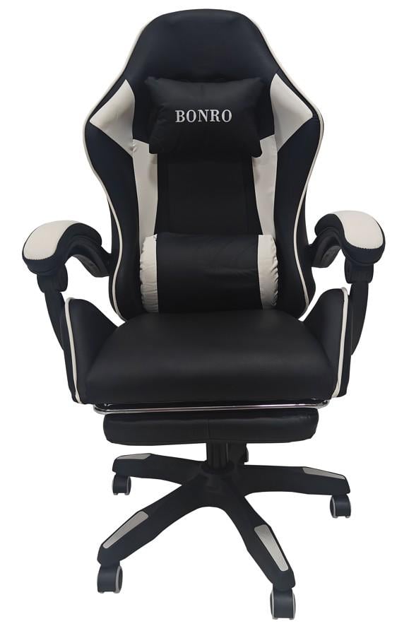 Кресло геймерское Bonro B-945 с подставкой для ног Черно-белый (29528879) - фото 8 Кресло геймерское Bonro B-945 с подставкой для ног Черно-белый (29528879) - фото 8