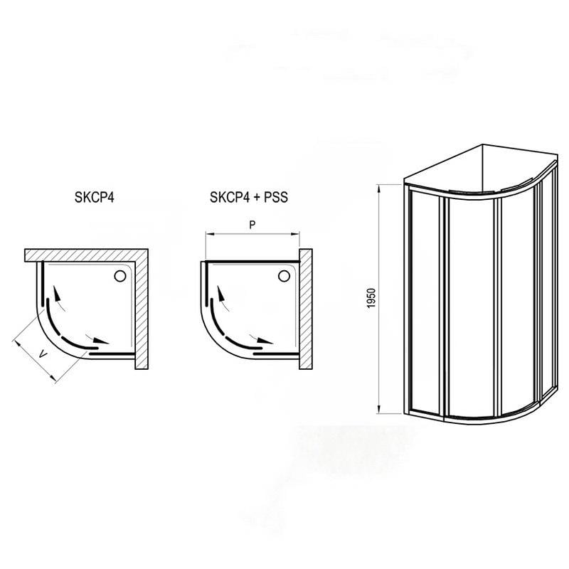 Душова кабіна Ravak Supernova SKCP4 3114O302ZG 80x80x195 см Чорний (114591) - фото 2