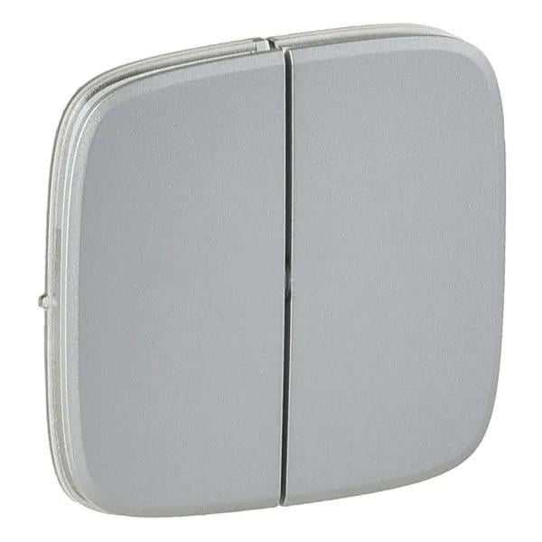 Накладка декоративная Allure для двухклавишного выключателя алюминий (622334) Накладка декоративная Allure для двухклавишного выключателя алюминий (622334)