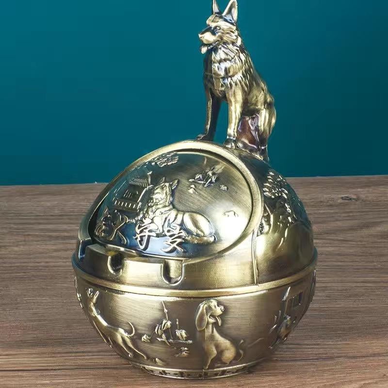 Пепельница металлическая год Собаки Латунь (Арт1130)