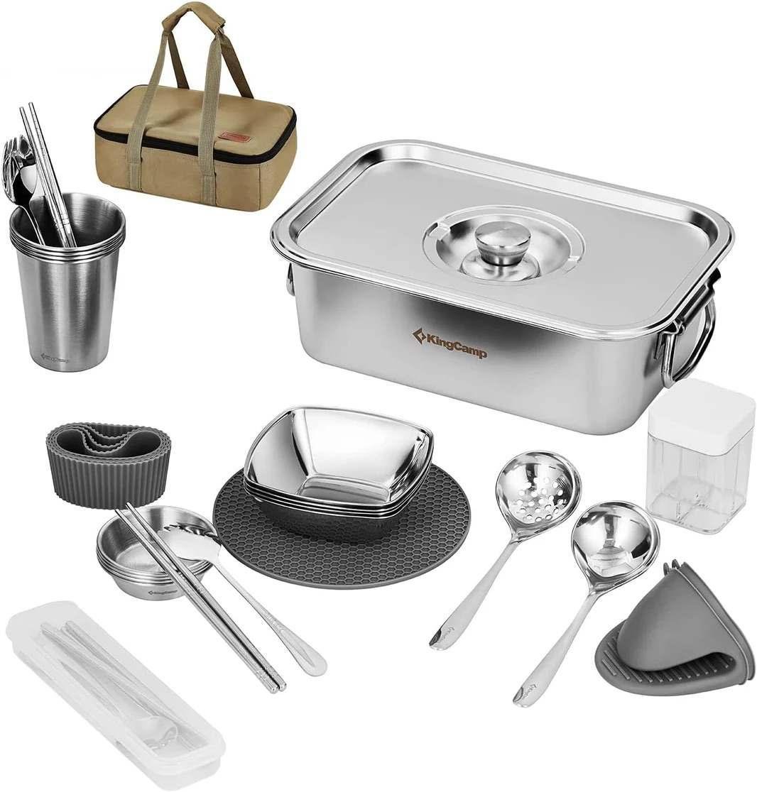 Набор посуды для кемпинга KingCamp Hot Pot set pro KA2310 на 4 человека Silver (KA2310_SILVER)