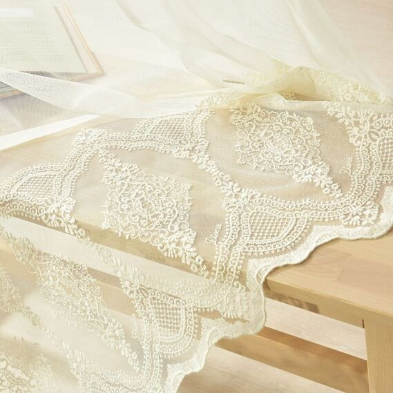 Тюль фатин IDEIA Фантазия V-KREM 3,0 м c вышивкой Молочный (2200004203270)