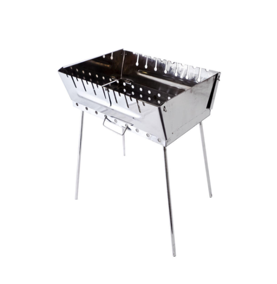 Мангал з нержавіючої сталі на 8 шампурів 2 мм розбірний (7081) Мангал з нержавіючої сталі на 8 шампурів 2 мм розбірний (7081)