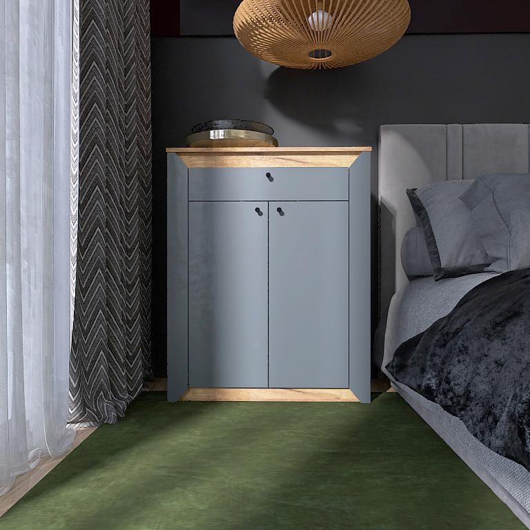 Тумба-комод Эверест Нордик-800 Дуб крафт золотой/Графитовый (е-20663)