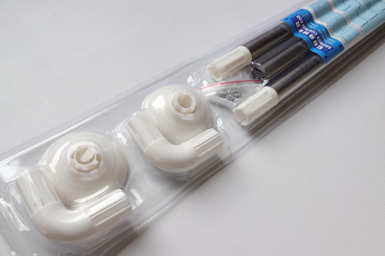 Карниз для ванной угловой 90x90x90 см Хромированный (2250) - фото 2 Карниз для ванной угловой 90x90x90 см Хромированный (2250) - фото 2