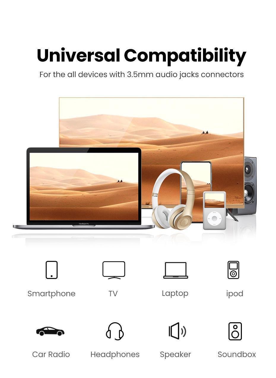 Кабель AUX Ugreen 3.5 мм 2 м Синій (10687) - фото 11