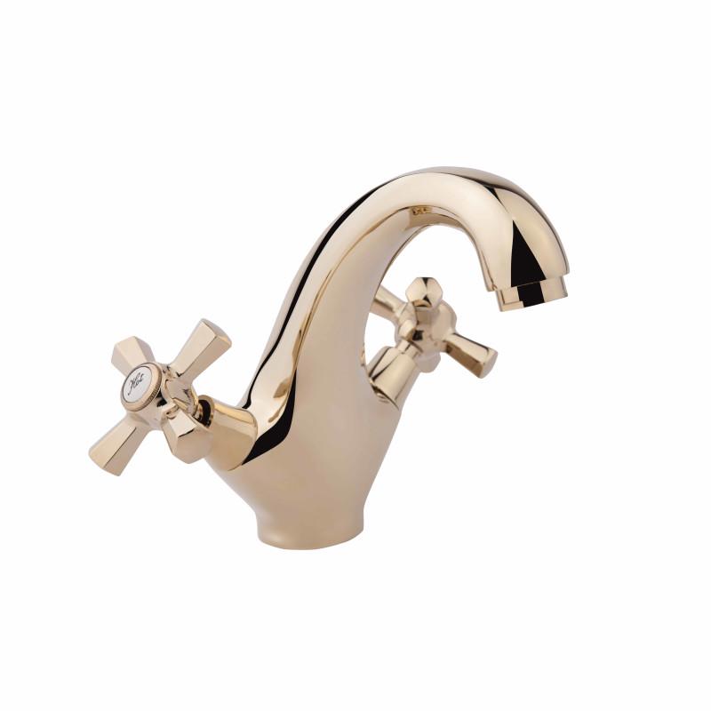 Смеситель для умывальника Q-tap Liberty QTLIBORO161 двухвентильный Золотой (46996)