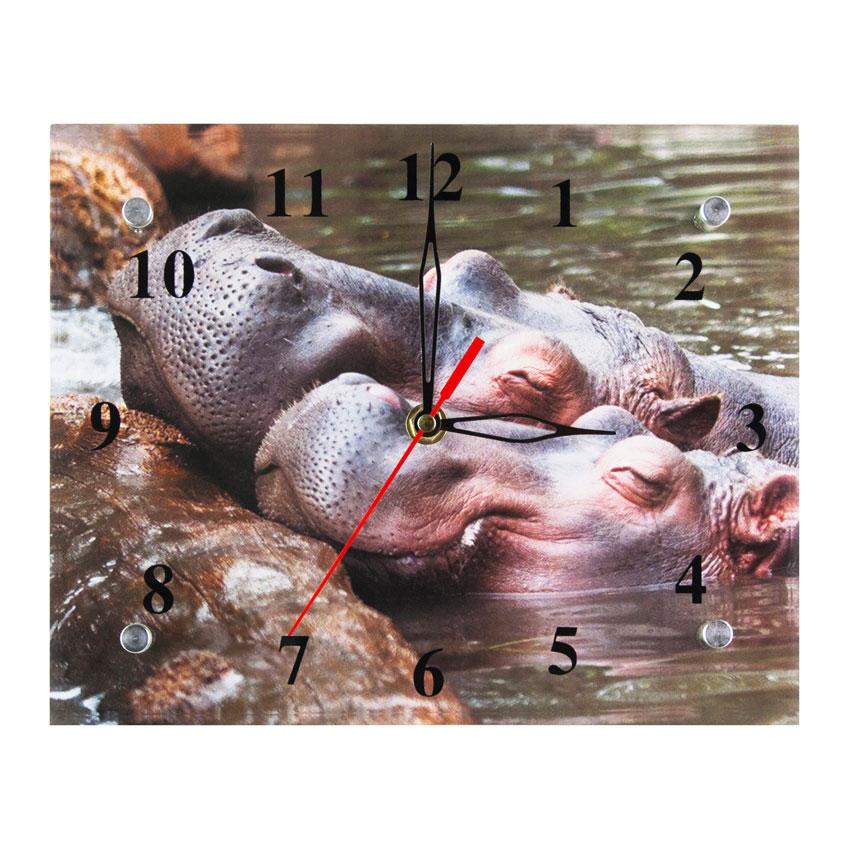 Часы настенные Влюбленные бегемотики 21х26х5 см (21332)
