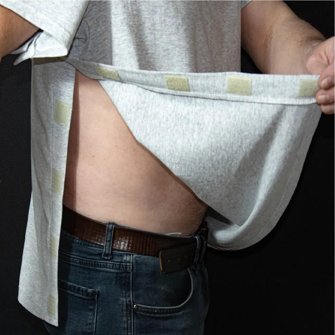 Футболка адаптивна чоловіча при травмуванні Kirasa KI4274XL 58 4XL Сірий меланж (33649) - фото 4 Футболка адаптивна чоловіча при травмуванні Kirasa KI4274XL 58 4XL Сірий меланж (33649) - фото 4