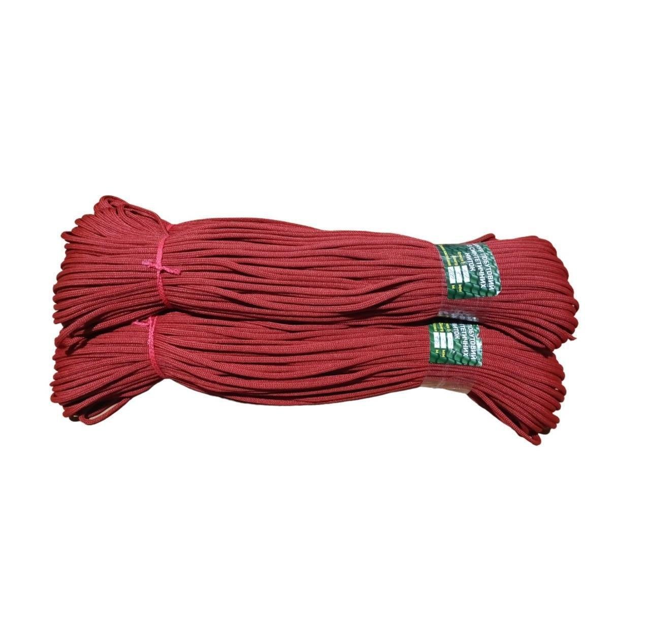 Шнур пустотілий із синтетичних ниток В-127 100 м x5 мм Бордовий (2396529133)