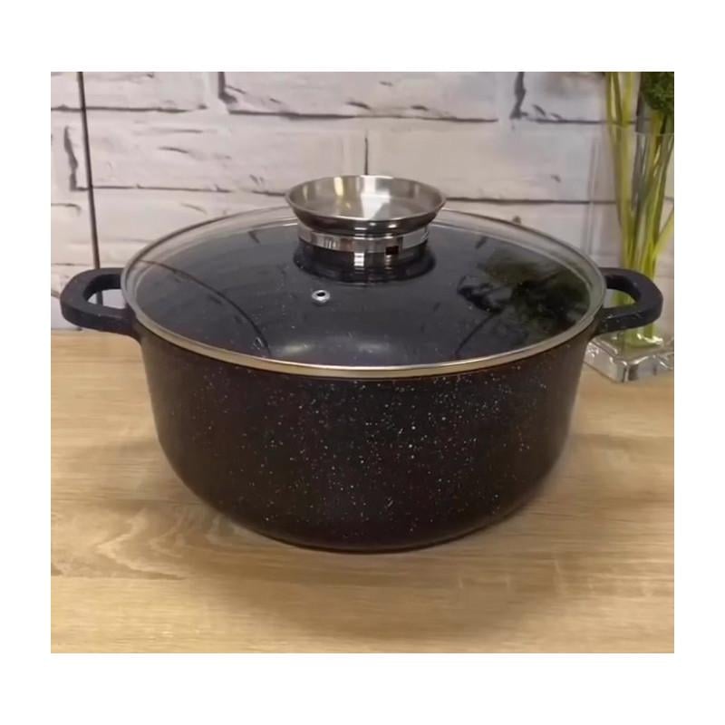 Каструля з кришкою ZAUBERG алюмінієва з мармуровим покриттям 3,2 л (0322 BL) - фото 2 Каструля з кришкою ZAUBERG алюмінієва з мармуровим покриттям 3,2 л (0322 BL) - фото 2