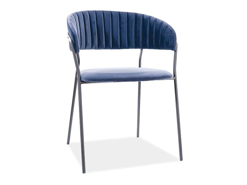 Стул Lira B velvet Черный/Синий (LIRAVCGR)