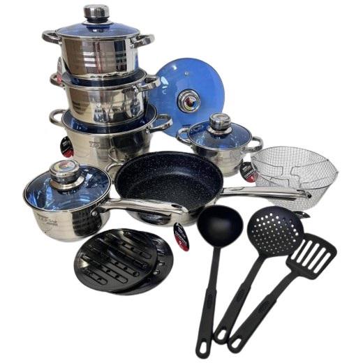 Набор кухонной посуды из нержавеющей стали Zepline ZP-076 большой 18 пр. (12738728)
