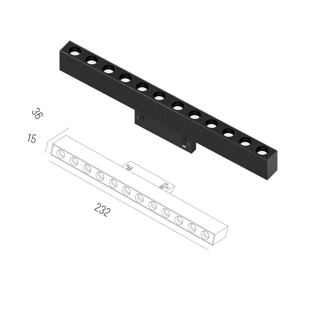 Світильник магнітний трековий MERALLI POINT BOX232 12W 3000K/6000K регульована WIFI 2,4G TUYA Чорний (TRVBPB232) - фото 3 Світильник магнітний трековий MERALLI POINT BOX232 12W 3000K/6000K регульована WIFI 2,4G TUYA Чорний (TRVBPB232) - фото 3