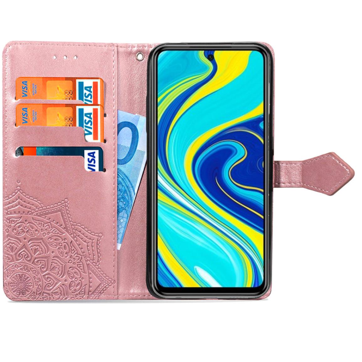 Кожаный чехол (книжка) Art Case с визитницей для Xiaomi Redmi Note 9s/Note 9 Pro/Note 9 Pro Max Розовый - фото 2